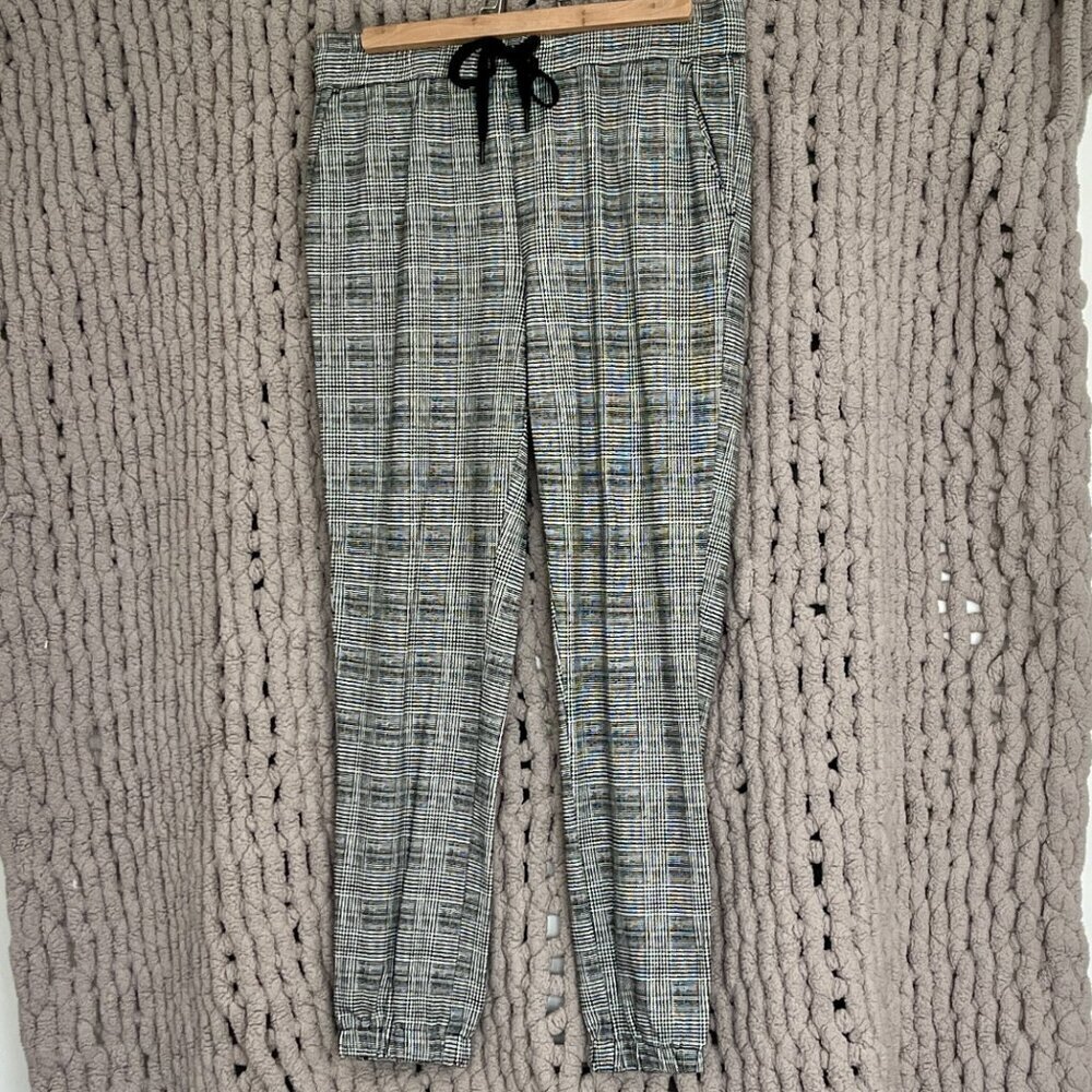 Jogger Style Dress Pants (2 pairs) Black/White Checked & Brown/Beige Tartan (M) - Picture 3 of 15